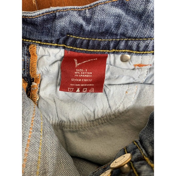 Women's/juniors Vigoss Denim Capri Size 1 Medium Blue wash Button flap pockets - Picture 10 of 11